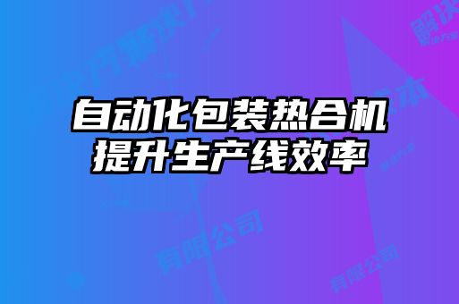 自動(dòng)化包裝熱合機(jī)提升生產(chǎn)線效率
