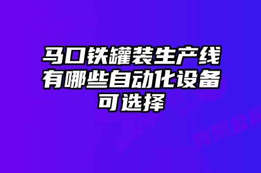 馬口鐵罐裝生產(chǎn)線有哪些自動(dòng)化設(shè)備可選擇