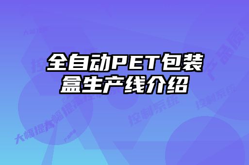 全自動PET包裝盒生產線介紹